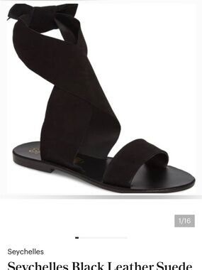 Seychelles Cruisin black suede wrap sandal 8.5 NIB original $75